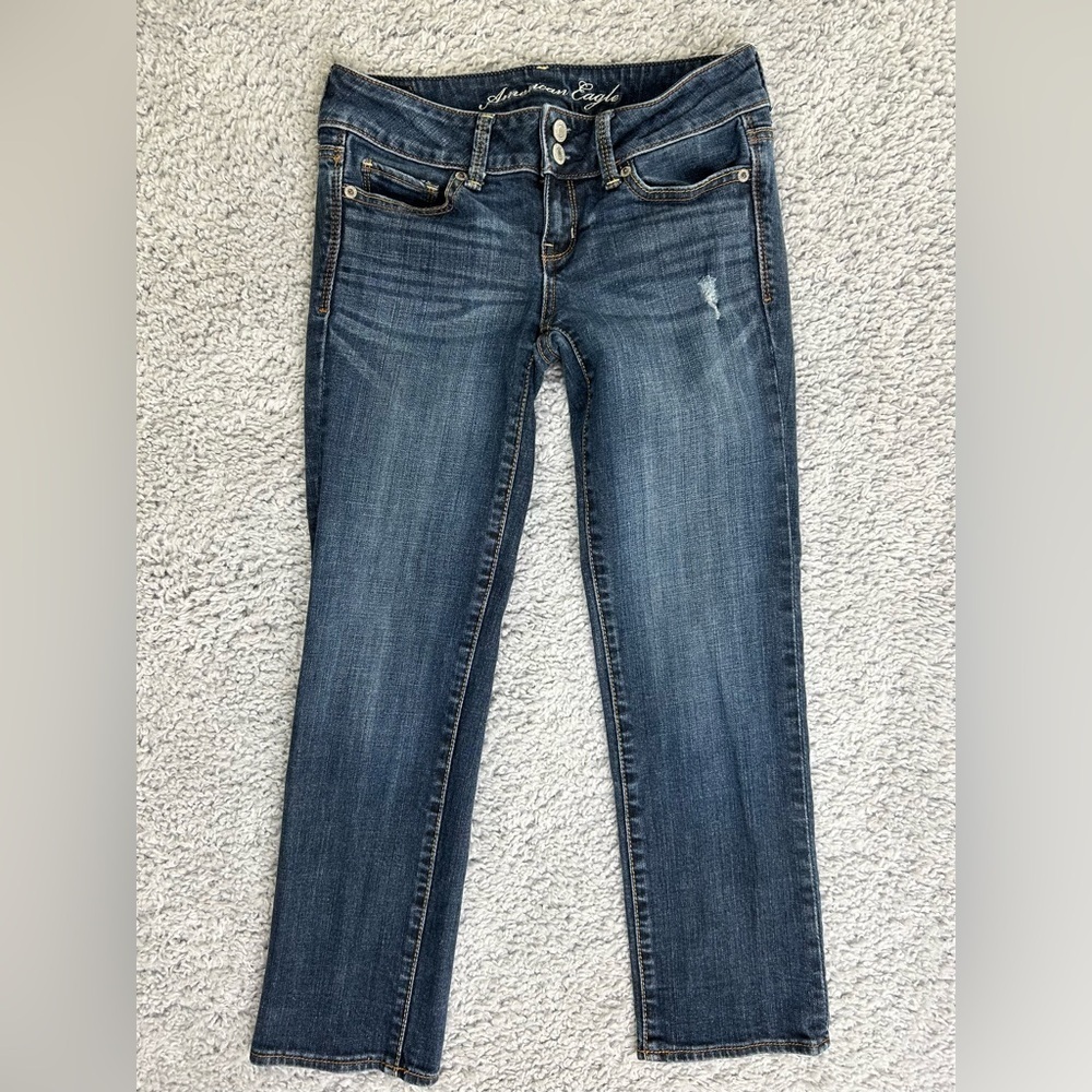 AMERICAN EAGLE Jeans Womens 0 Artist Stretch Low Rise Dark Wash Denim Casual